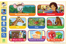 ABCmouse homepage depicting learning activities